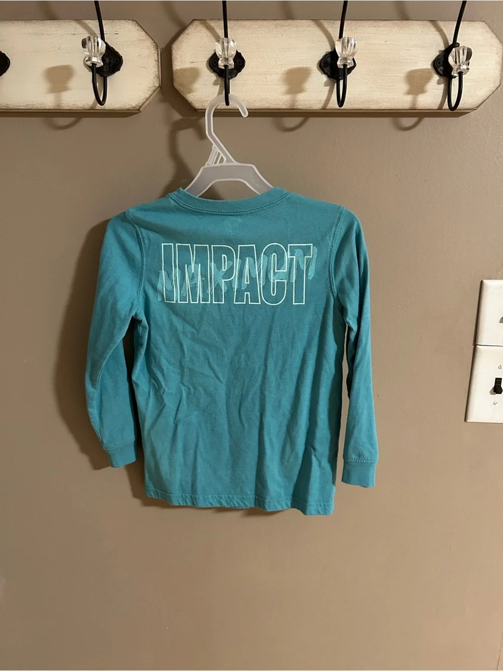 Carter's Teal Long Sleeve 'Warning' Dinosaur Tee